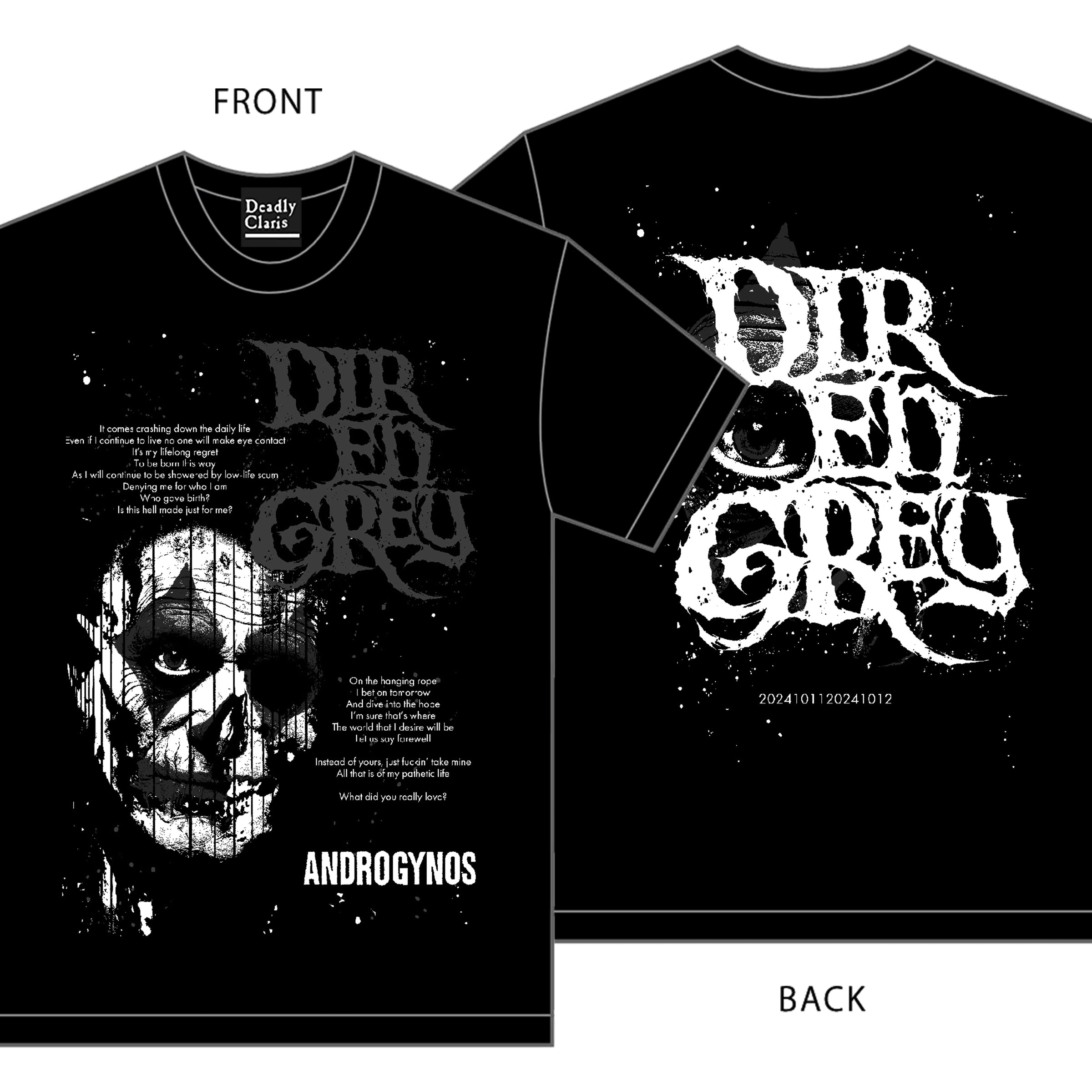 DIR EN GREY Tシャツ(灰色Ver.)